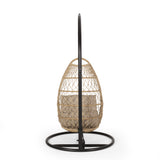 Elmcrest Outdoor Wicker and Rope Hanging Chair with Stand by Christopher Knight Home - 400 lb limit