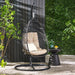 Elmcrest Outdoor Wicker and Rope Hanging Chair with Stand by Christopher Knight Home - 400 lb limit