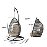 Elmcrest Outdoor Wicker and Rope Hanging Chair with Stand by Christopher Knight Home - 400 lb limit