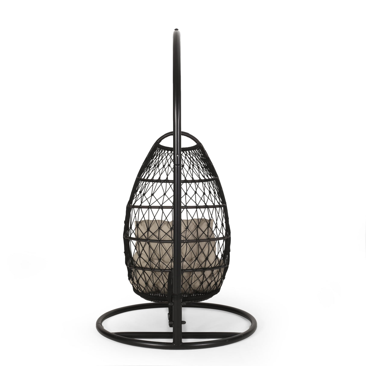 Elmcrest Outdoor Wicker and Rope Hanging Chair with Stand by Christopher Knight Home - 400 lb limit