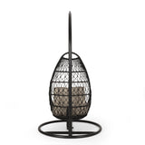 Elmcrest Outdoor Wicker and Rope Hanging Chair with Stand by Christopher Knight Home - 400 lb limit