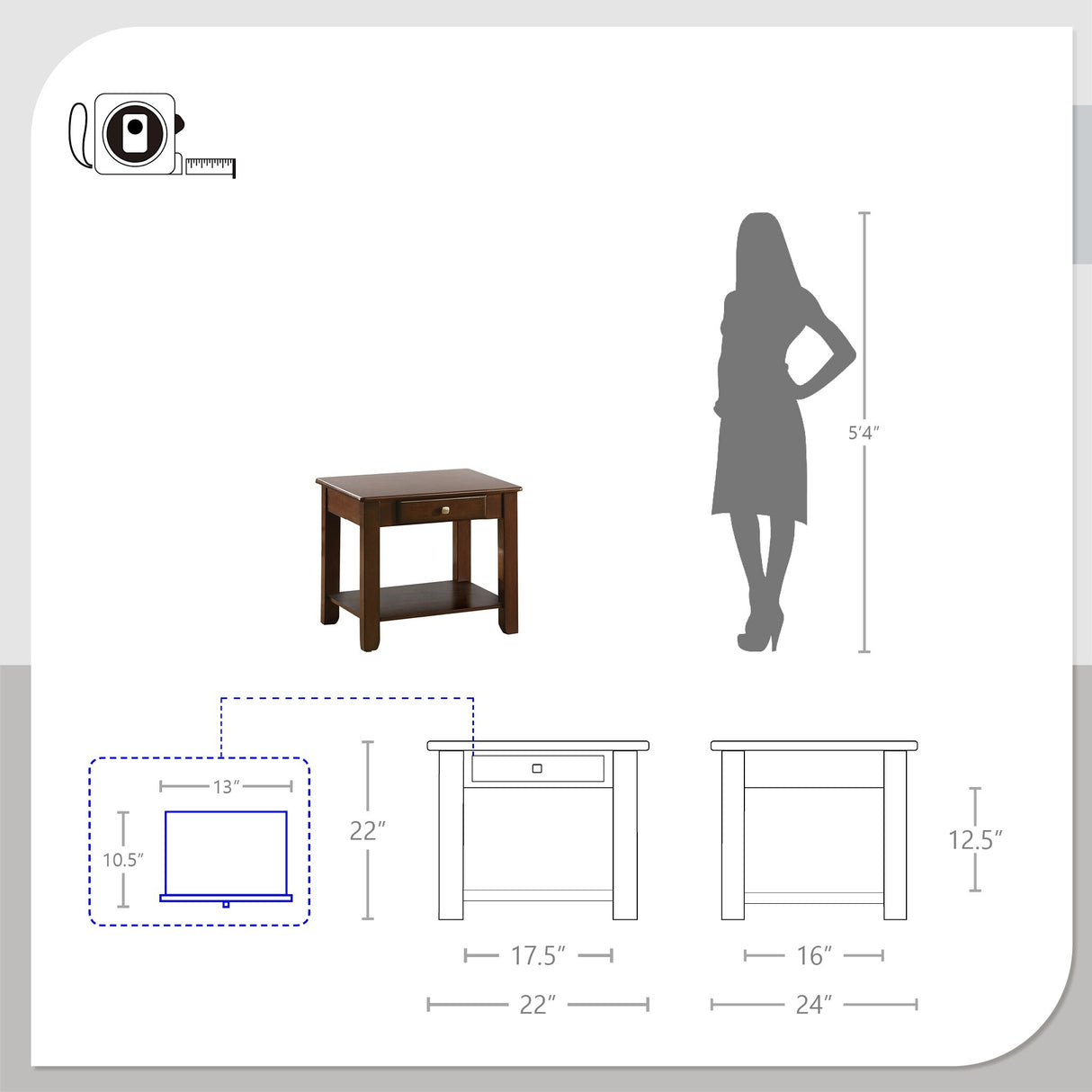 Elmira Wood End Table