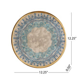 Elmira Oriental Handcrafted Round Tempered Glass Wall Accessory by Christopher Knight Home - 0.50" D x 12.25" W x 12.25" H