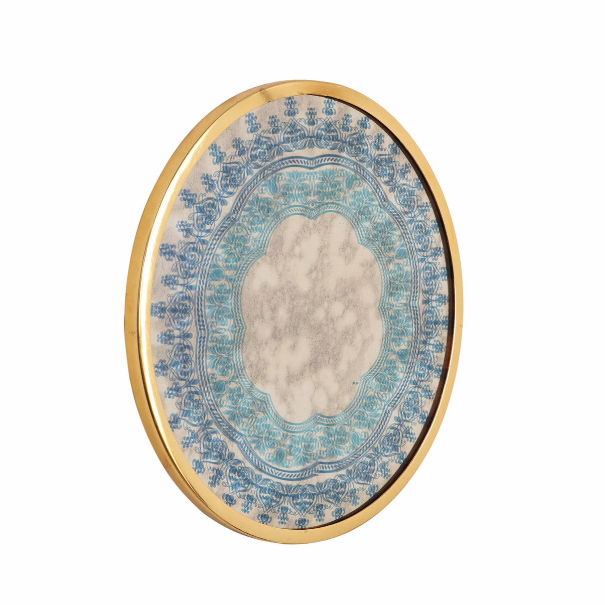 Elmira Oriental Handcrafted Round Tempered Glass Wall Accessory by Christopher Knight Home - 0.50" D x 12.25" W x 12.25" H