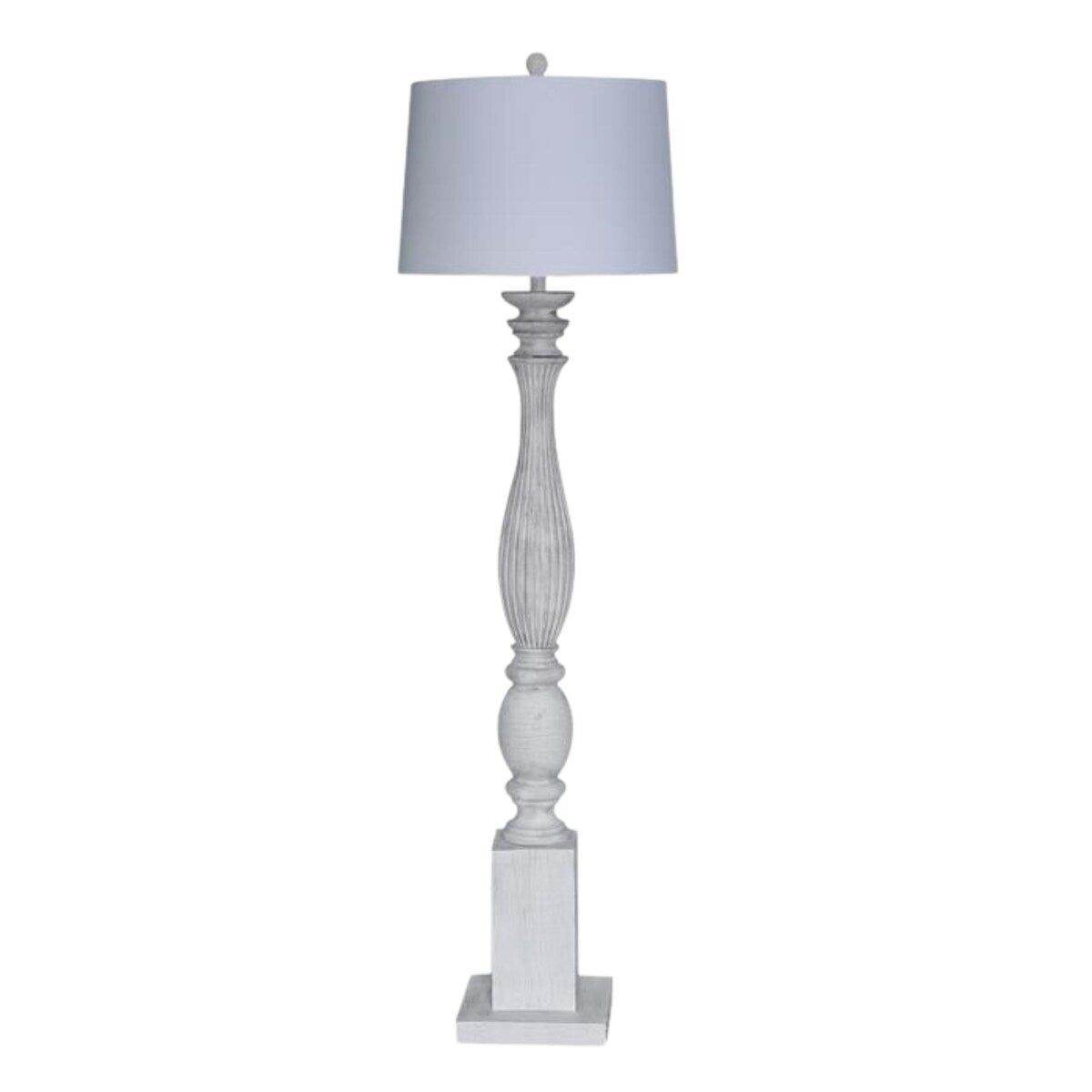 Lux Lighting 63'' Classic White Washed Coastal Floor Lamp - Classy Transitional - 3-Way Switch