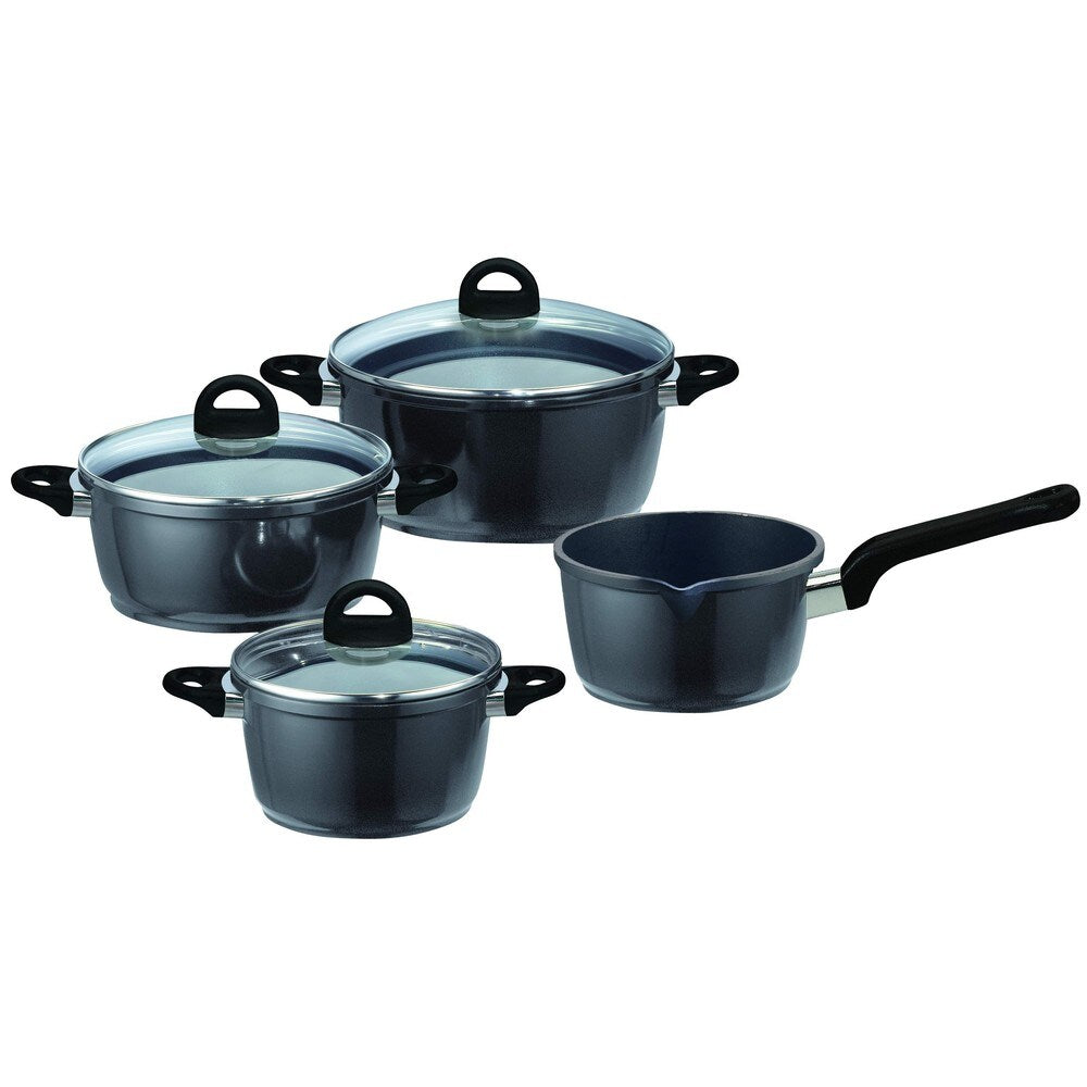 Elo Black Vision Cast Aluminum 7-piece Nonstick Cookware Set