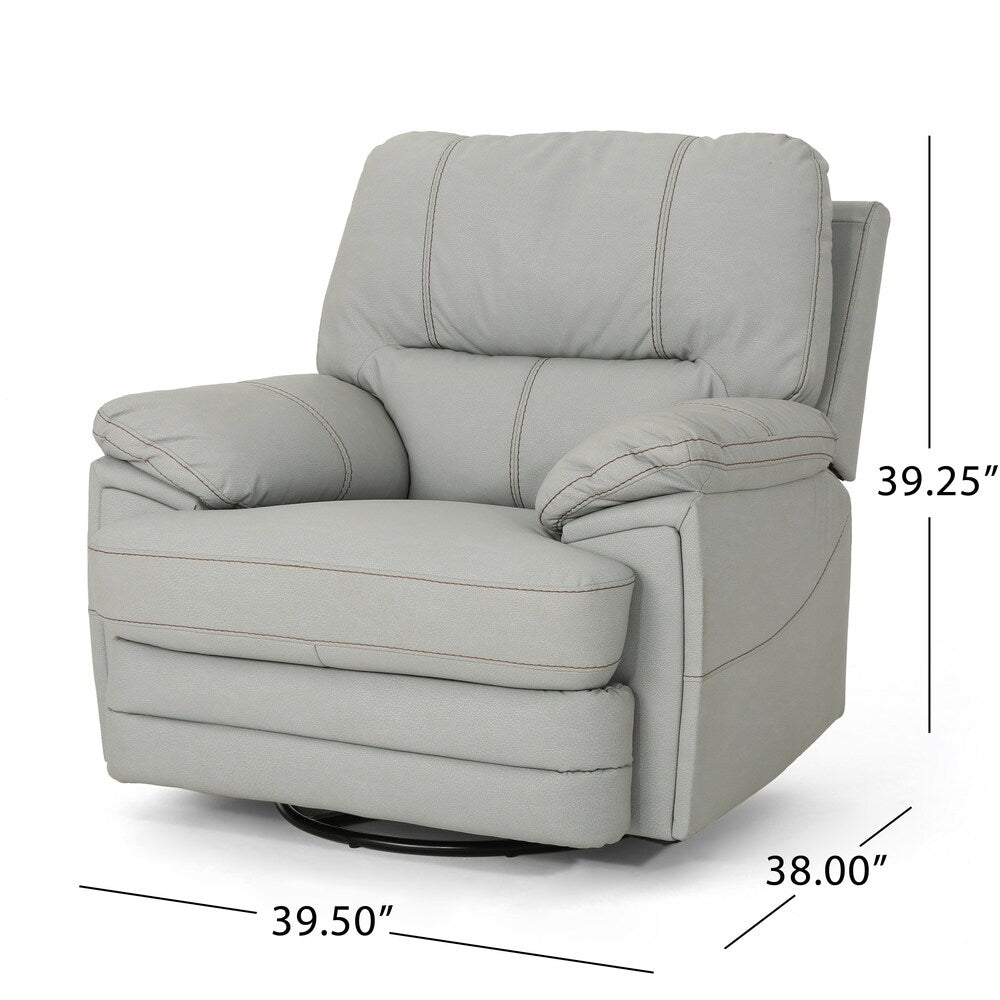 Elodie Bubba PU Faux Leather Swivel Power Recliner by Christopher Knight Home
