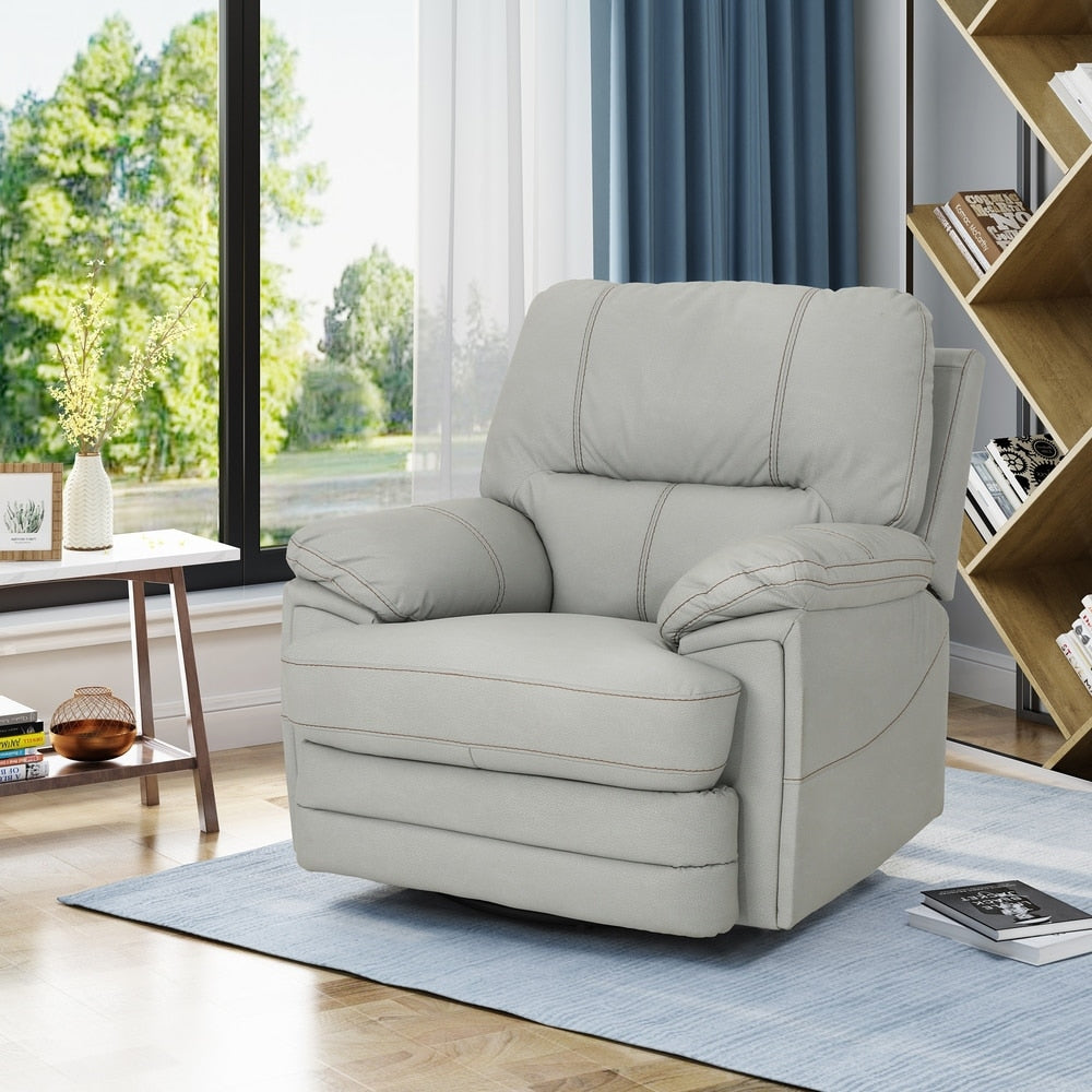 Elodie Faux Leather Swivel Power Glider Recliner by Christopher Knight Home