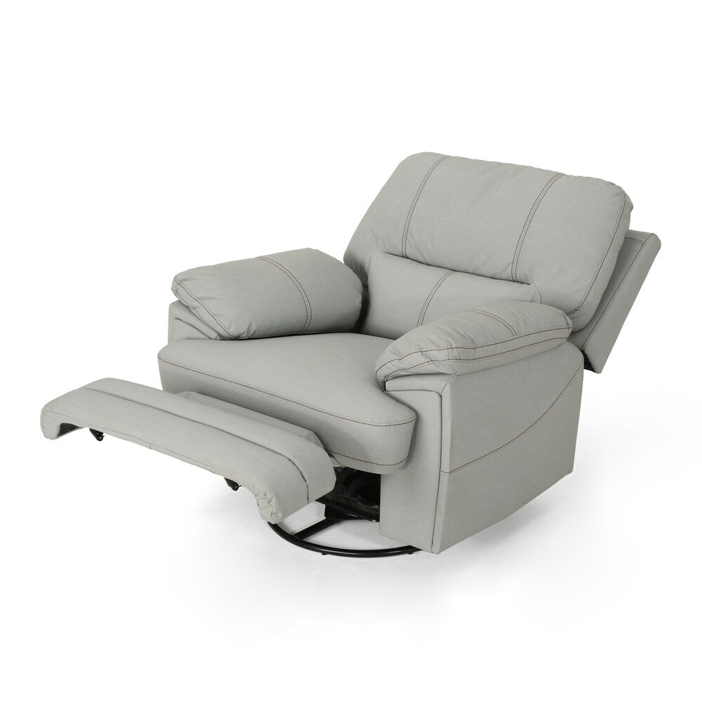 Elodie Bubba PU Faux Leather Swivel Power Recliner by Christopher Knight Home