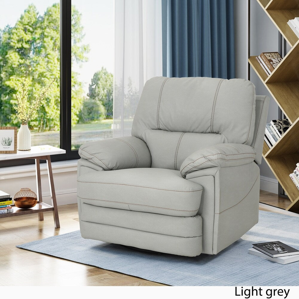 Elodie Bubba PU Faux Leather Swivel Power Recliner by Christopher Knight Home