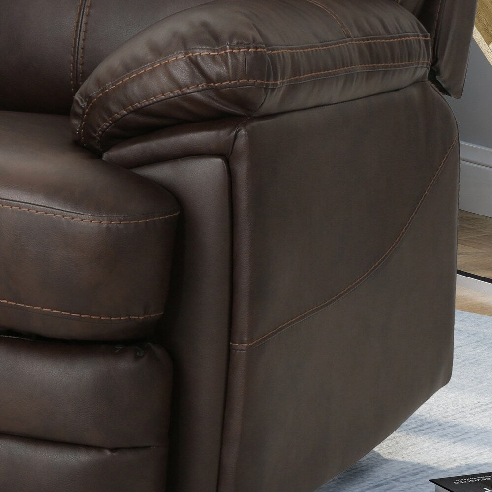 Elodie Bubba PU Faux Leather Swivel Power Recliner by Christopher Knight Home
