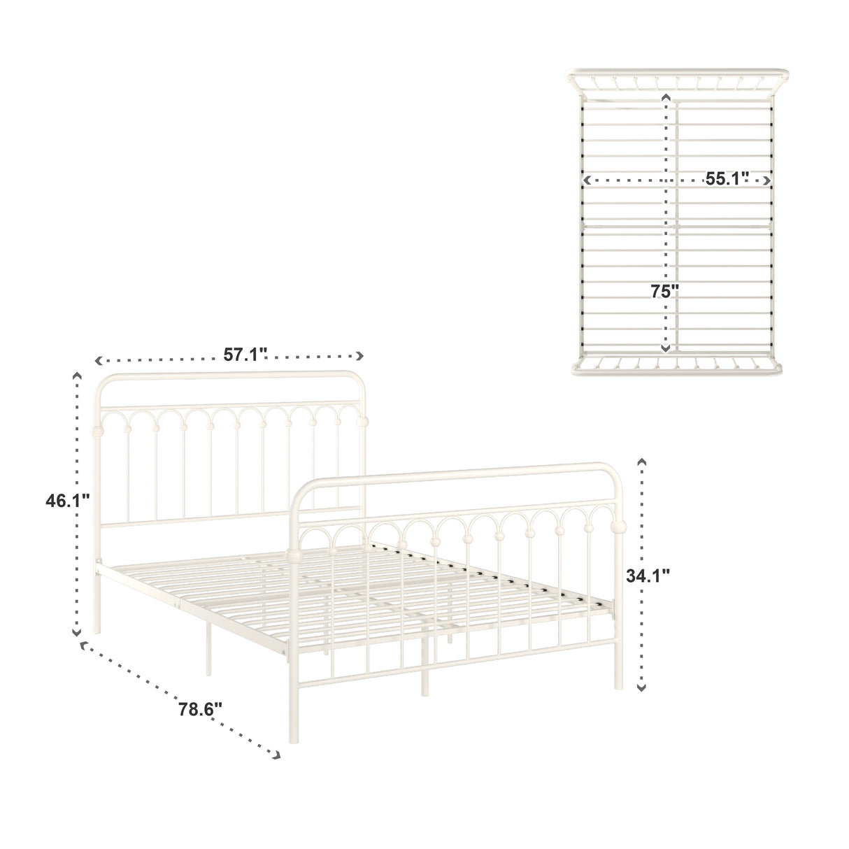 Eloise Metal Arches Platform Bed by iNSPIRE Q Classic