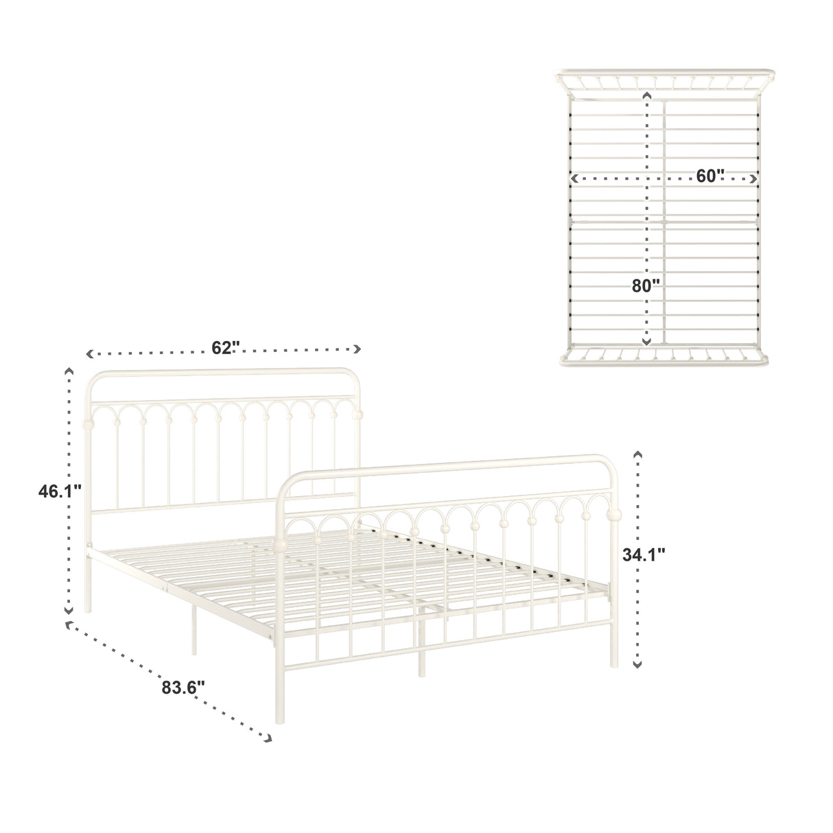 Eloise Metal Arches Platform Bed by iNSPIRE Q Classic