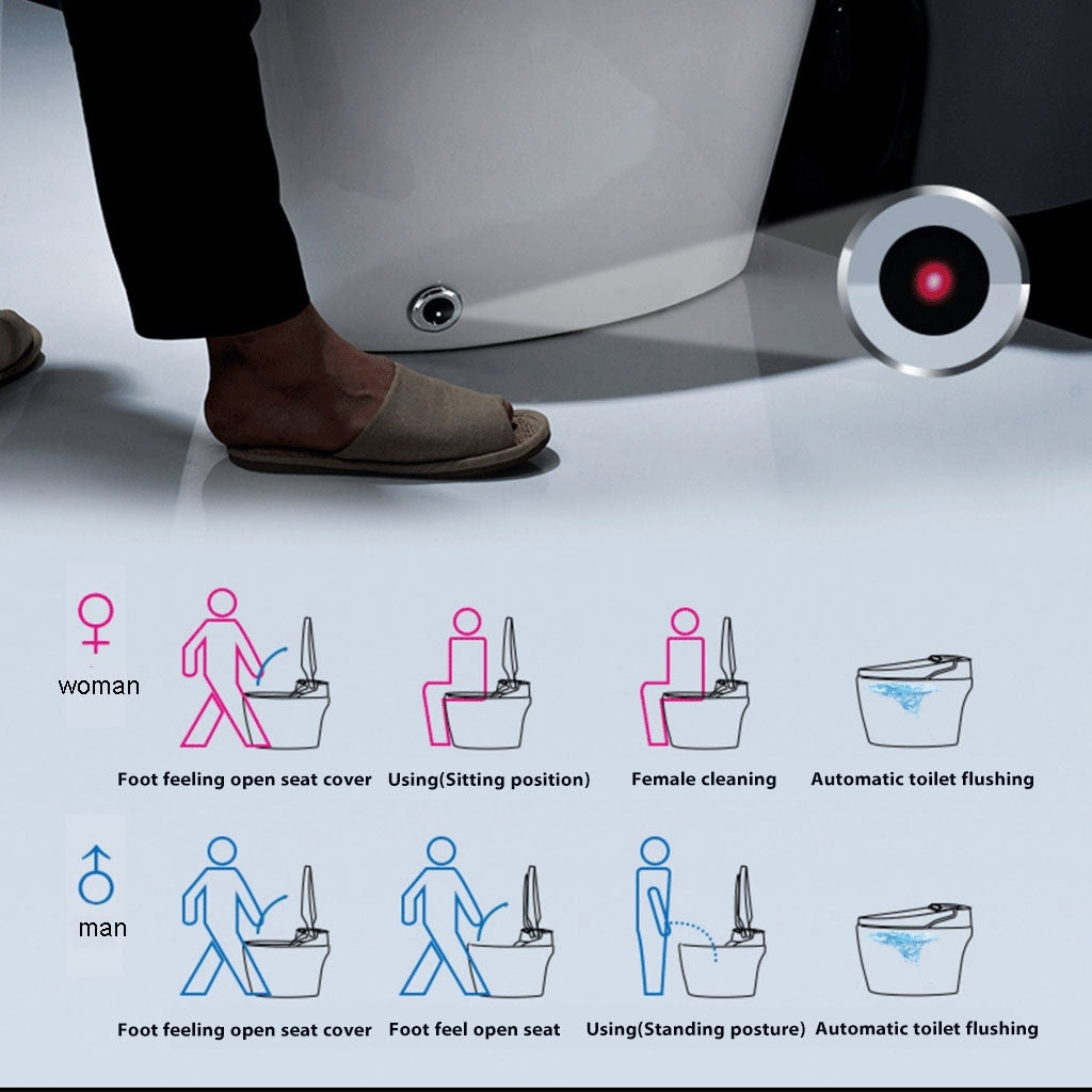 Elongated One Piece Smart Toilet
