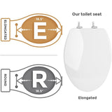 Elongated Toilet Seat with Non-Slip Bumper Ergonomic Design, Slow and Quiet CLose Toilet Seat, Durable and Stable