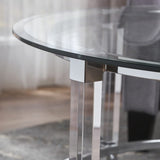 Elowen Round Glass Coffee Table by Christopher Knight Home - 35.5"L x 35.5"W x 18"H