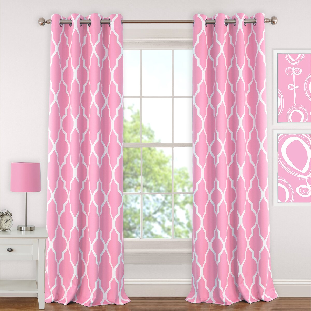 Elrene Emery Blackout Room Darkening Grommet Linen Curtain Panel
