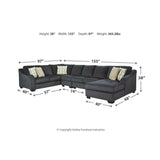 Eltmann 4-Piece Sectional with Right Arm Facing Chaise - Slate