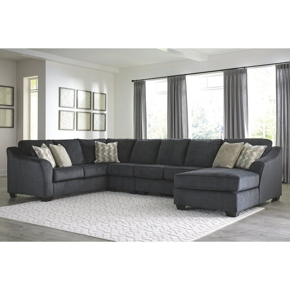 Eltmann 4-Piece Sectional with Right Arm Facing Chaise - Slate