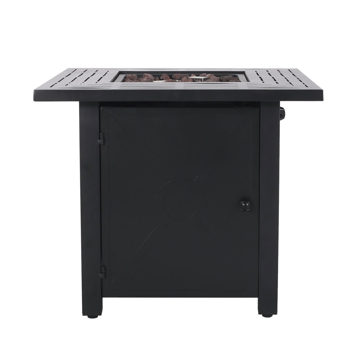 Elwick Outdoor Outdoor 40,000 BTU Iron Square Fire Pit, Black by Christopher Knight Home