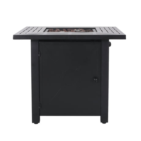 Elwick Outdoor Outdoor 40,000 BTU Iron Square Fire Pit, Black by Christopher Knight Home