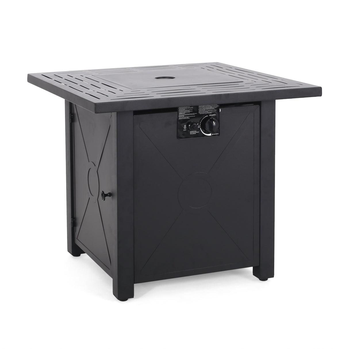 Elwick Outdoor Outdoor 40,000 BTU Iron Square Fire Pit, Black by Christopher Knight Home