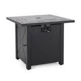Elwick Outdoor Outdoor 40,000 BTU Iron Square Fire Pit, Black by Christopher Knight Home