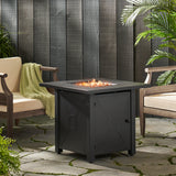Elwick Outdoor Outdoor 40,000 BTU Iron Square Fire Pit, Black by Christopher Knight Home