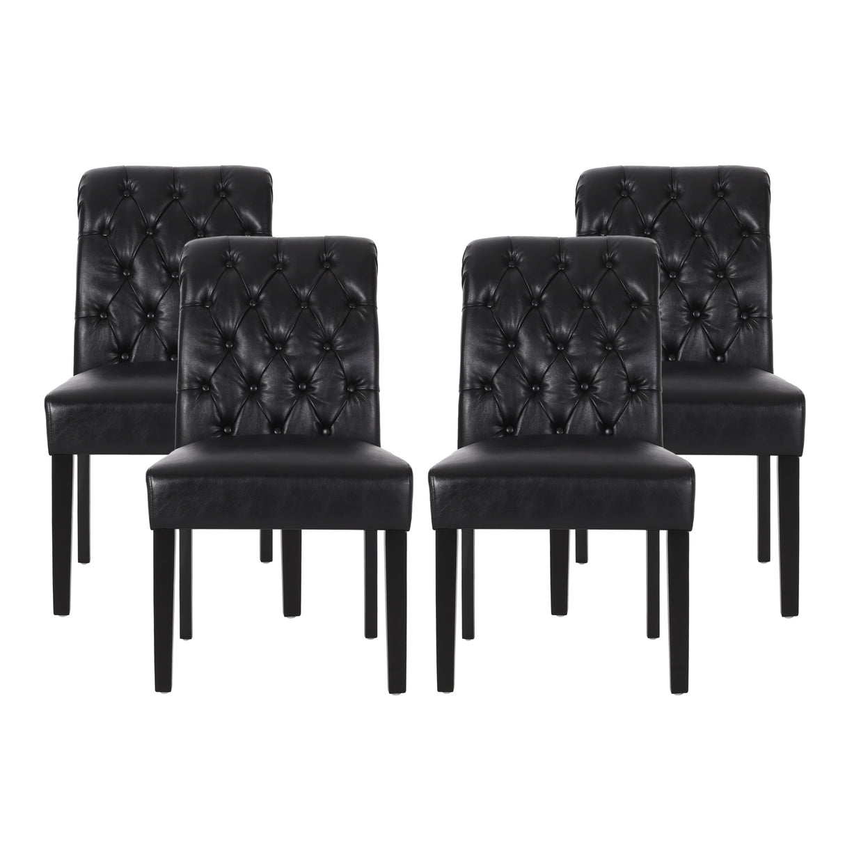 Elwood Tufted Rolltop Dining Chairs (Set of 4) by Christopher Knight Home