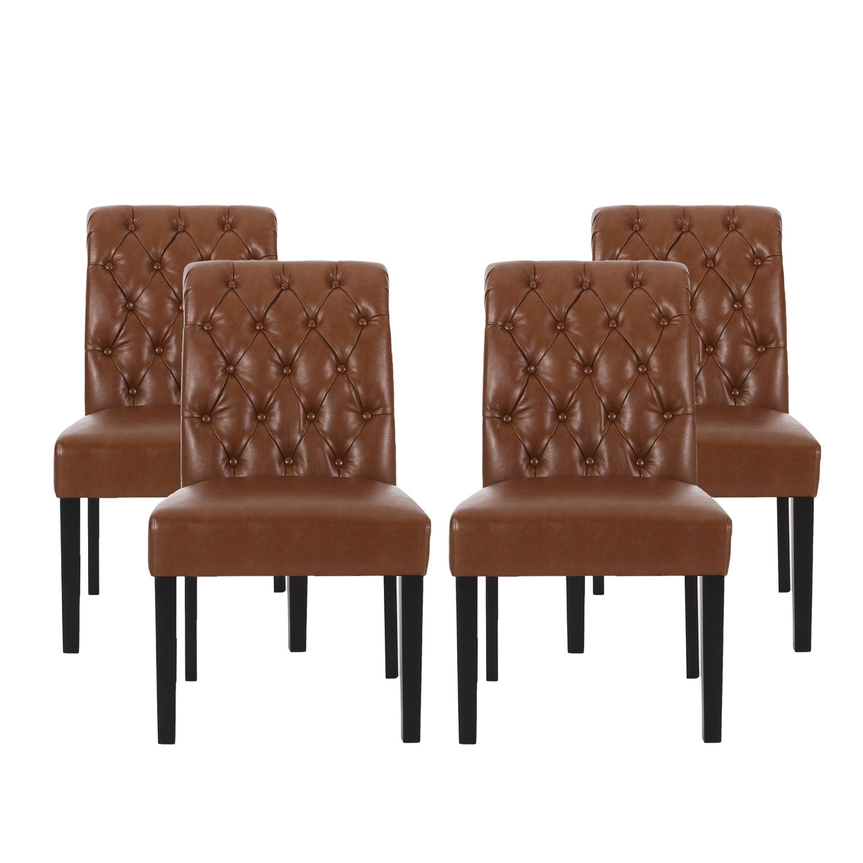 Elwood Tufted Rolltop Dining Chairs (Set of 4) by Christopher Knight Home