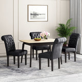 Elwood Tufted Rolltop Dining Chairs (Set of 4) by Christopher Knight Home