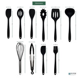 Elyon 10 Piece Silicone Kitchen Cooking Utensils Set - 10 Piece