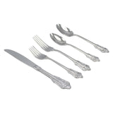 Elyon Baroque Reflective Silver 20-Piece Flatware Set Stainless Steel Service For 4