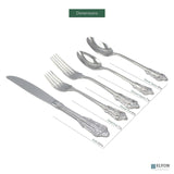 Elyon Baroque Reflective Silver 20-Piece Flatware Set Stainless Steel Service For 4