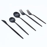 Elyon Lea Matte Colored Stainless Steel Flatware Set 20 Pieces