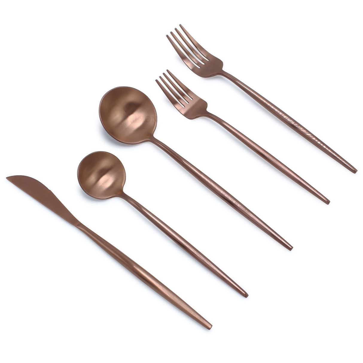 Elyon Lea Matte Colored Stainless Steel Flatware Set 20 Pieces