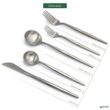 Elyon Lea Matte Colored Stainless Steel Flatware Set 20 Pieces