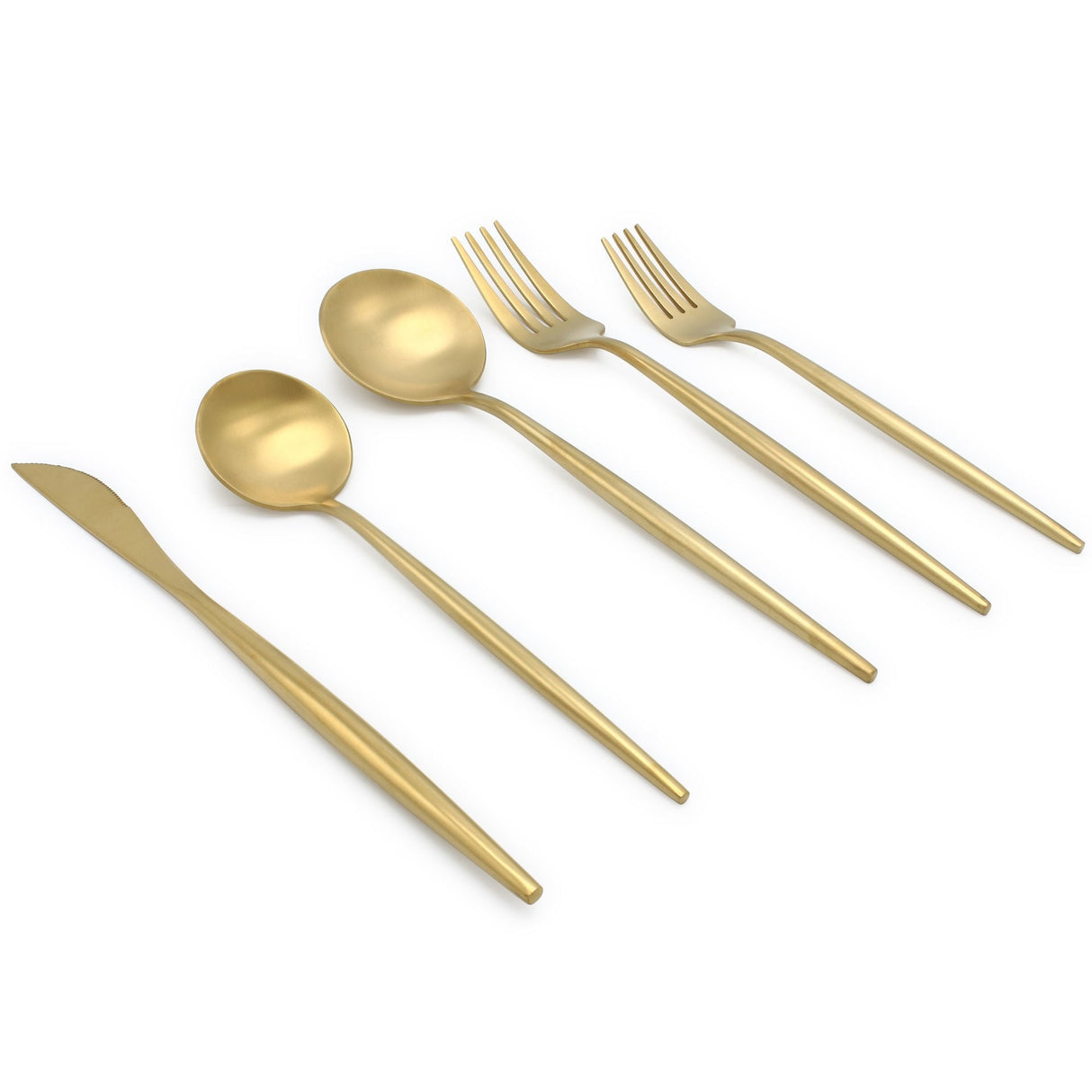 Elyon Lea Matte Colored Stainless Steel Flatware Set 20 Pieces