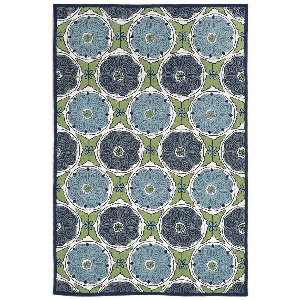 Liora Manne Embellished Circles Outdoor Rug (7'6 x 9'6) - 7'6 x 9'6