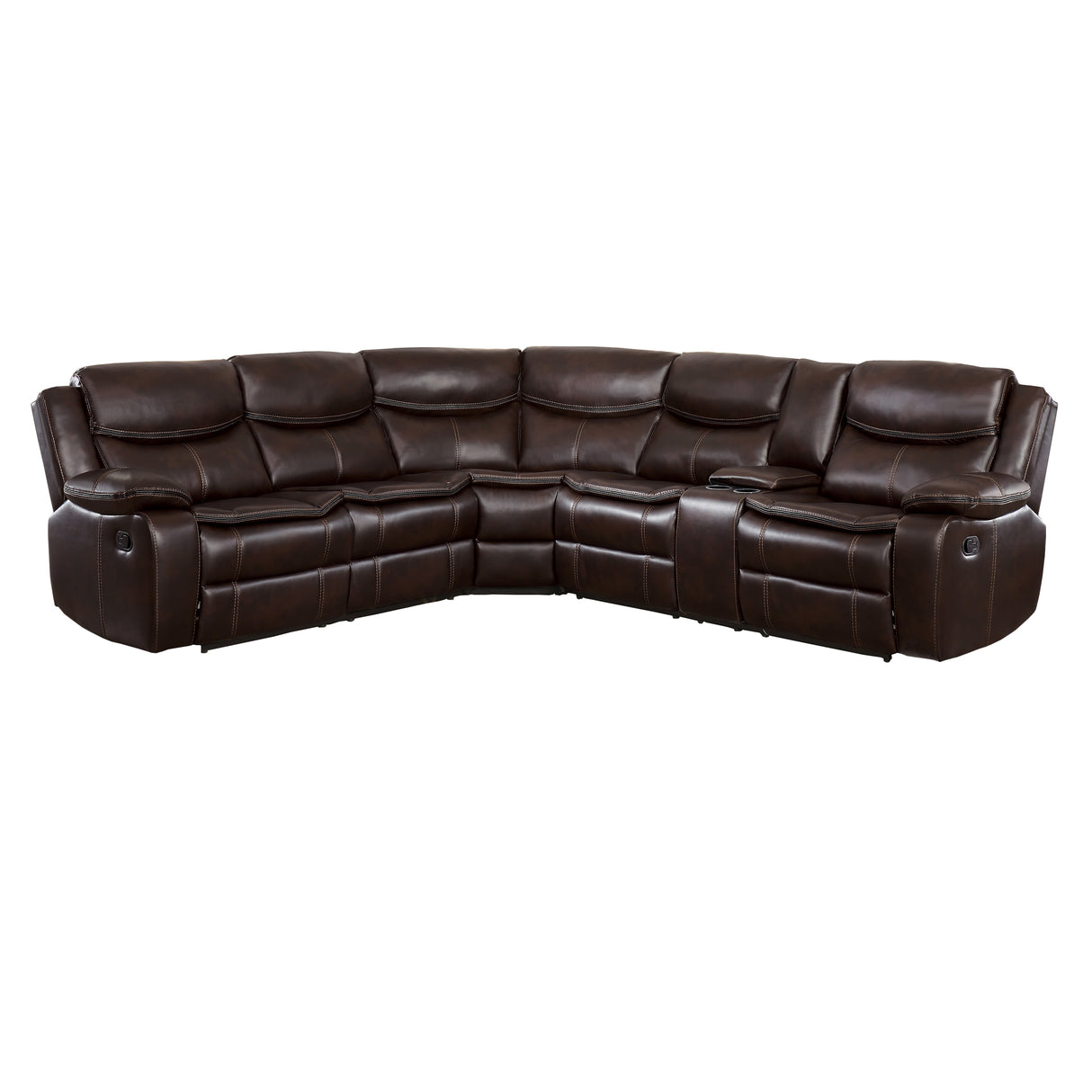 Ember Reclining Sectional Sofa with Console