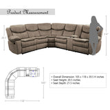 Ember Reclining Sectional Sofa with Console