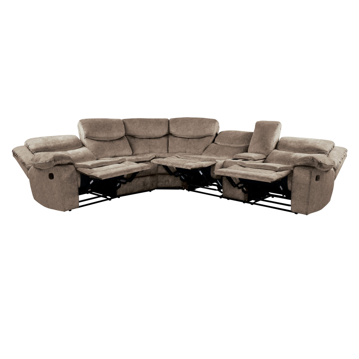 Ember Reclining Sectional Sofa with Console