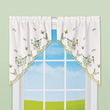 Embroidered Birds Rod Pocket Top Window Curtains - Swags
