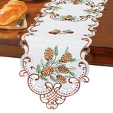 Embroidered Pinecone Cutwork Table Linens