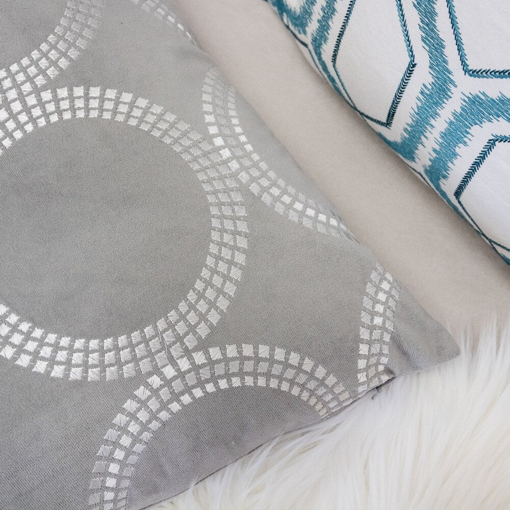 Embroidery 20" Square Decorative Throw Pillow
