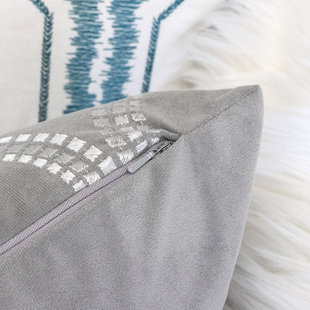 Embroidery 20" Square Decorative Throw Pillow