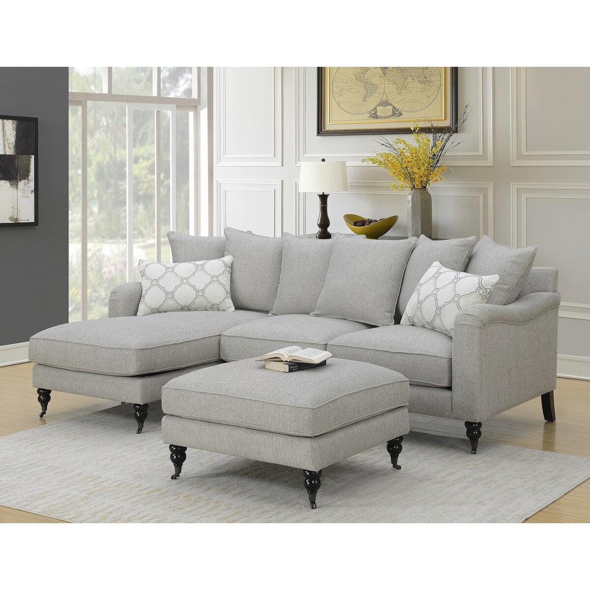 Copper Grove Fakai Beige Tweed Sofa Sectional