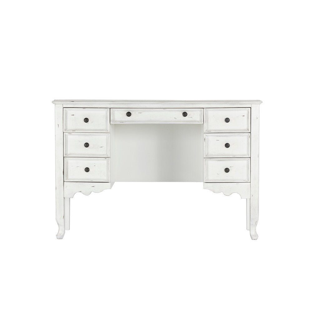 Emerald Home Distressed Antique White Dressing Table