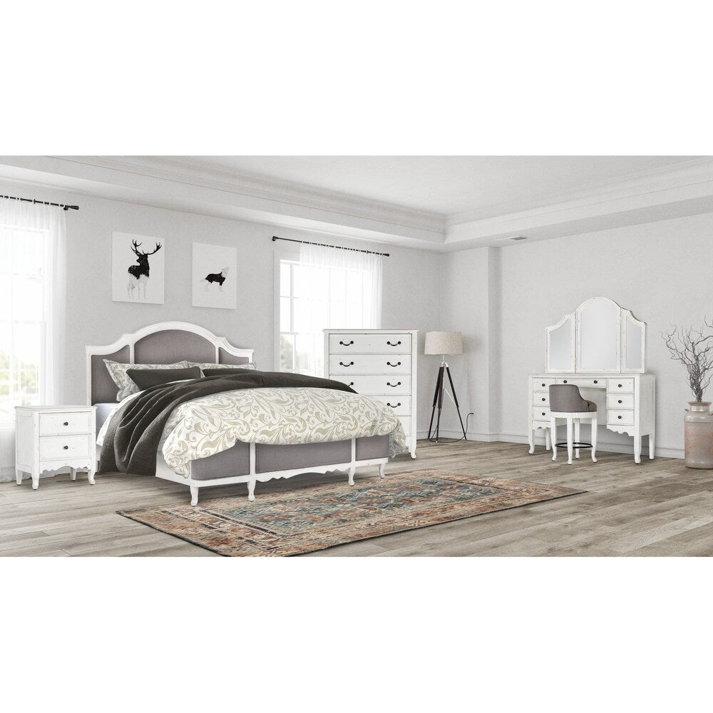 Emerald Home Distressed Antique White Dressing Table