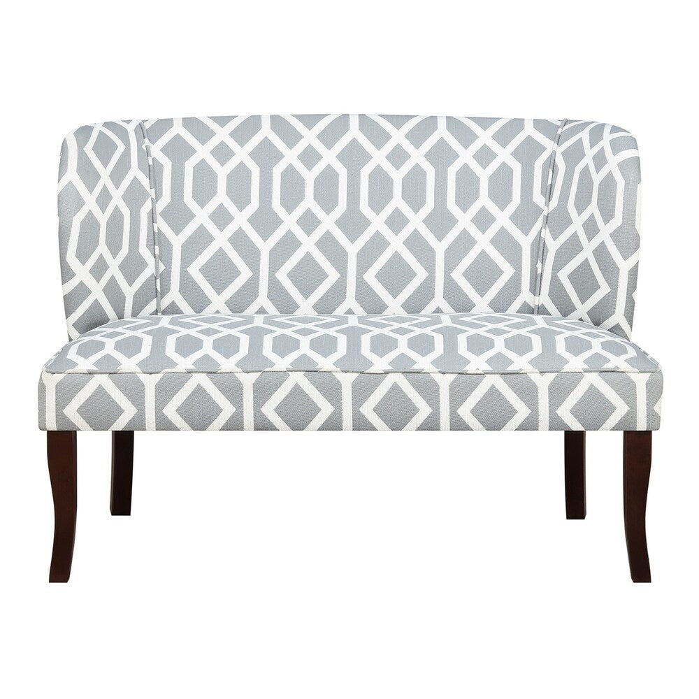 Emerald Home Hepburn Geometric Gray Wing back Settee